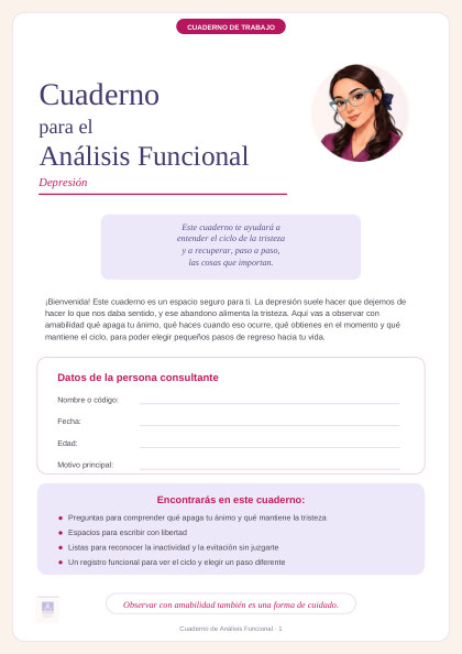 Portada de la bitácora Análisis funcional de la depresión